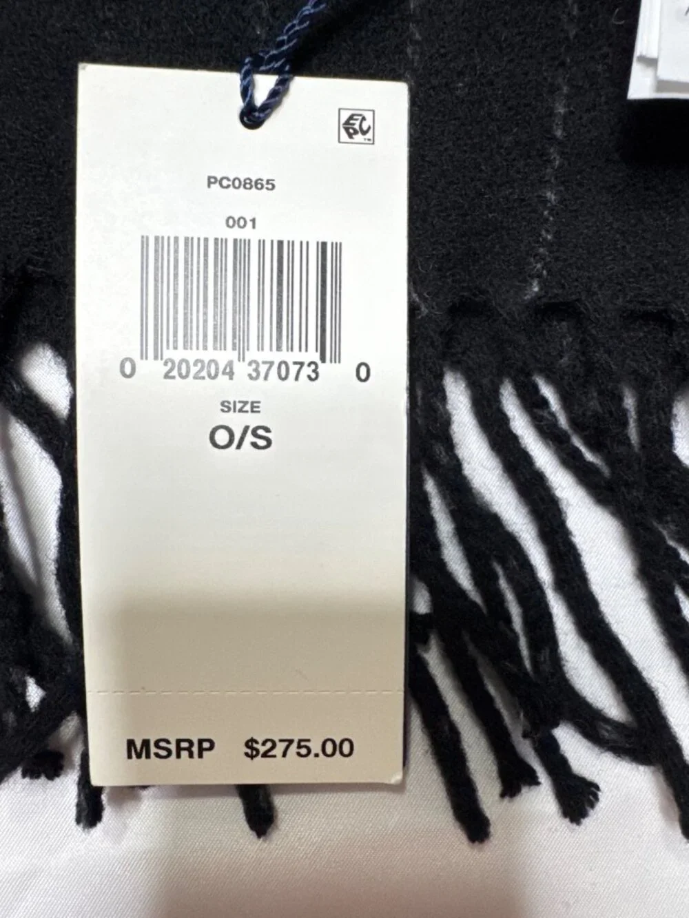 NWT Polo Ralph Lauren Pinstripe Wool Scarp Black Grey Size One Size (2QTY)